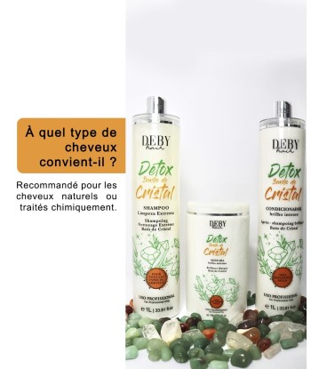 Trio Detox - Bain de Cristal - Deby Hair 3x 1Litre en stock