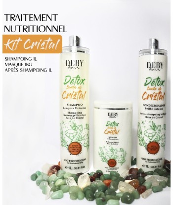 Trio Detox - Bain de Cristal - Deby Hair 3x 1Litre en stock