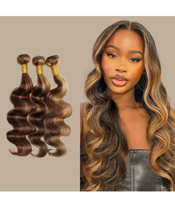 Tissage Vierge Capelli Umani Onda Corpo 7A Chatain Méché Blond P4/27 100 Gr Voir les baskets