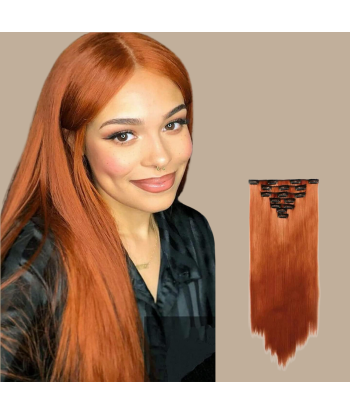 Extensão para Clips Premium Russian Hair Copper hantent personnes