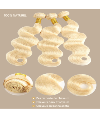 Veving av jomfruhår fra mennesker Body Wave7a blond platinum 613 100 gr de pas cher