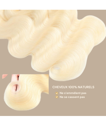 Veving av jomfruhår fra mennesker Body Wave7a blond platinum 613 100 gr de pas cher