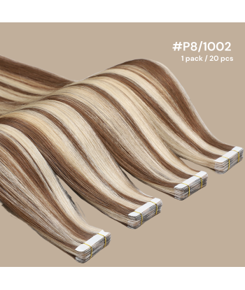 Premium Russian Hair Tape Extensions / tapes stive P8/1002 50% de réduction en Octobre 2024