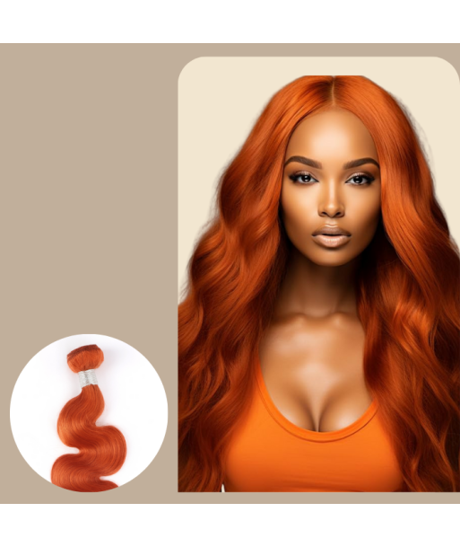 Tissage Cheveux Vierge Human Hair Body Wave 7A Ginger 350  100 Gr Véritable concentré