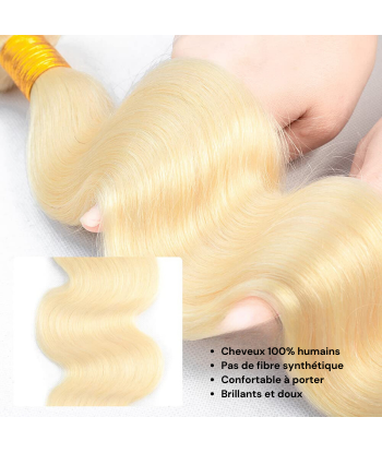 Tissage Vierge Human Hair Body Wave 7A Blond Platine 613 100 Gr store