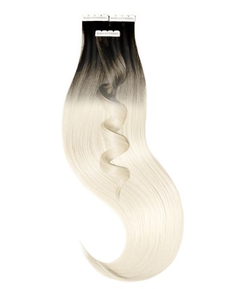 Extensions Adhésives - Tape-in Extensions Sombre-Balayages - Brun-Noir & Blond Platine 50-70% off 